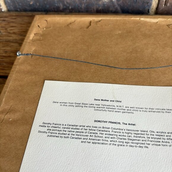 VTG Dorothy Francis Framed Lithograph Print Dane Mother and Child Inuit Alaskan - Picture 15 of 16